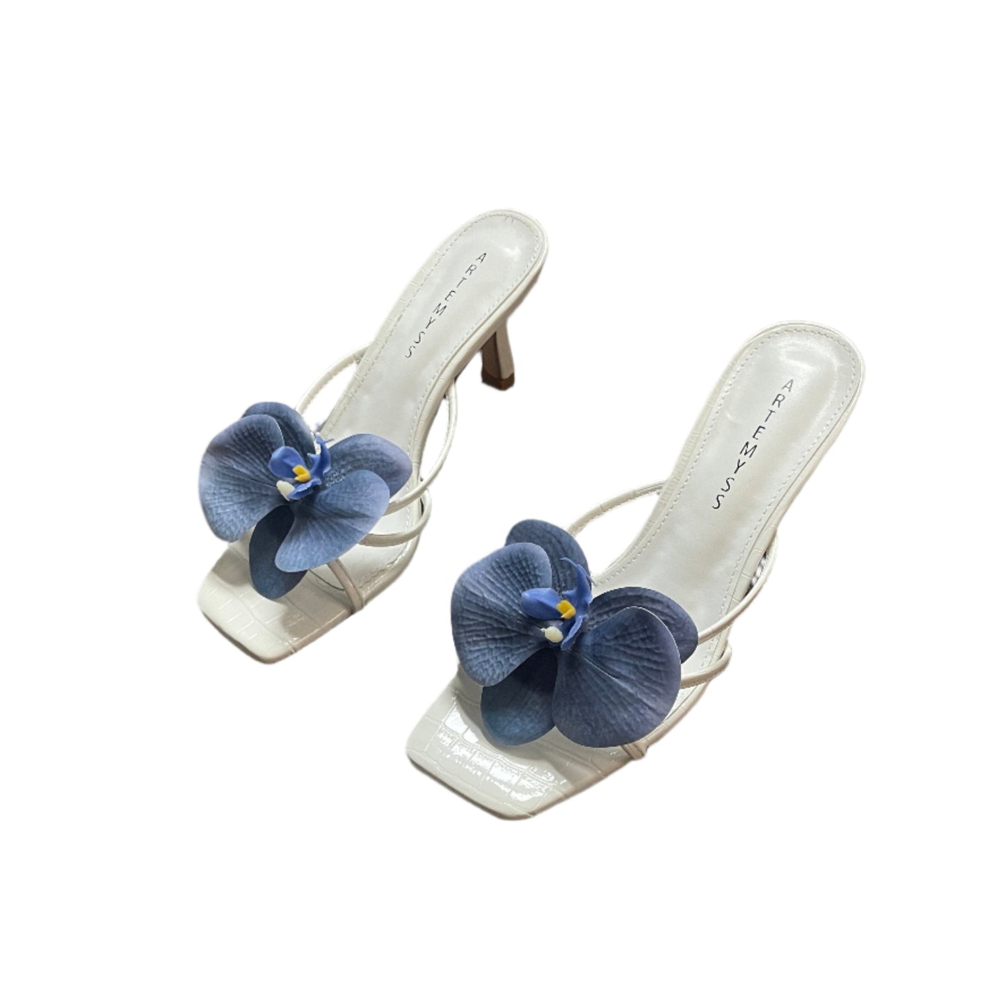 Stormy Blue Orchid Black Sandal