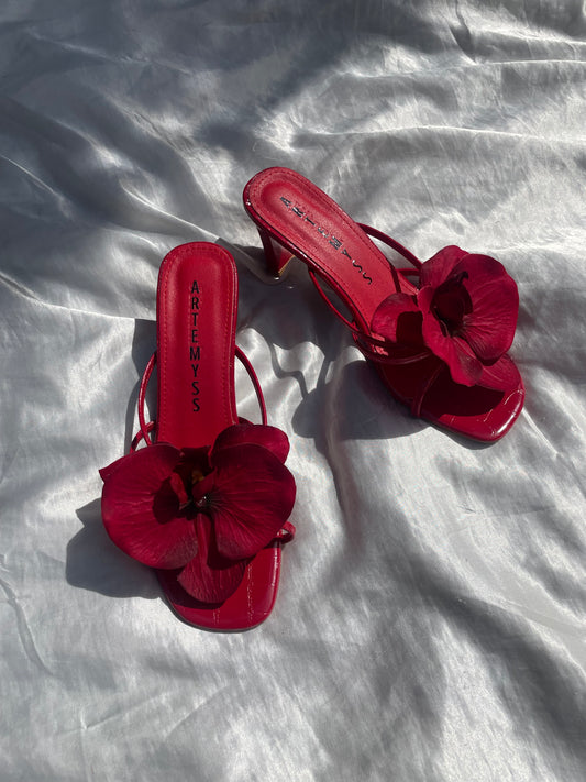 Lucia Burgundy Red Orchid Sandal