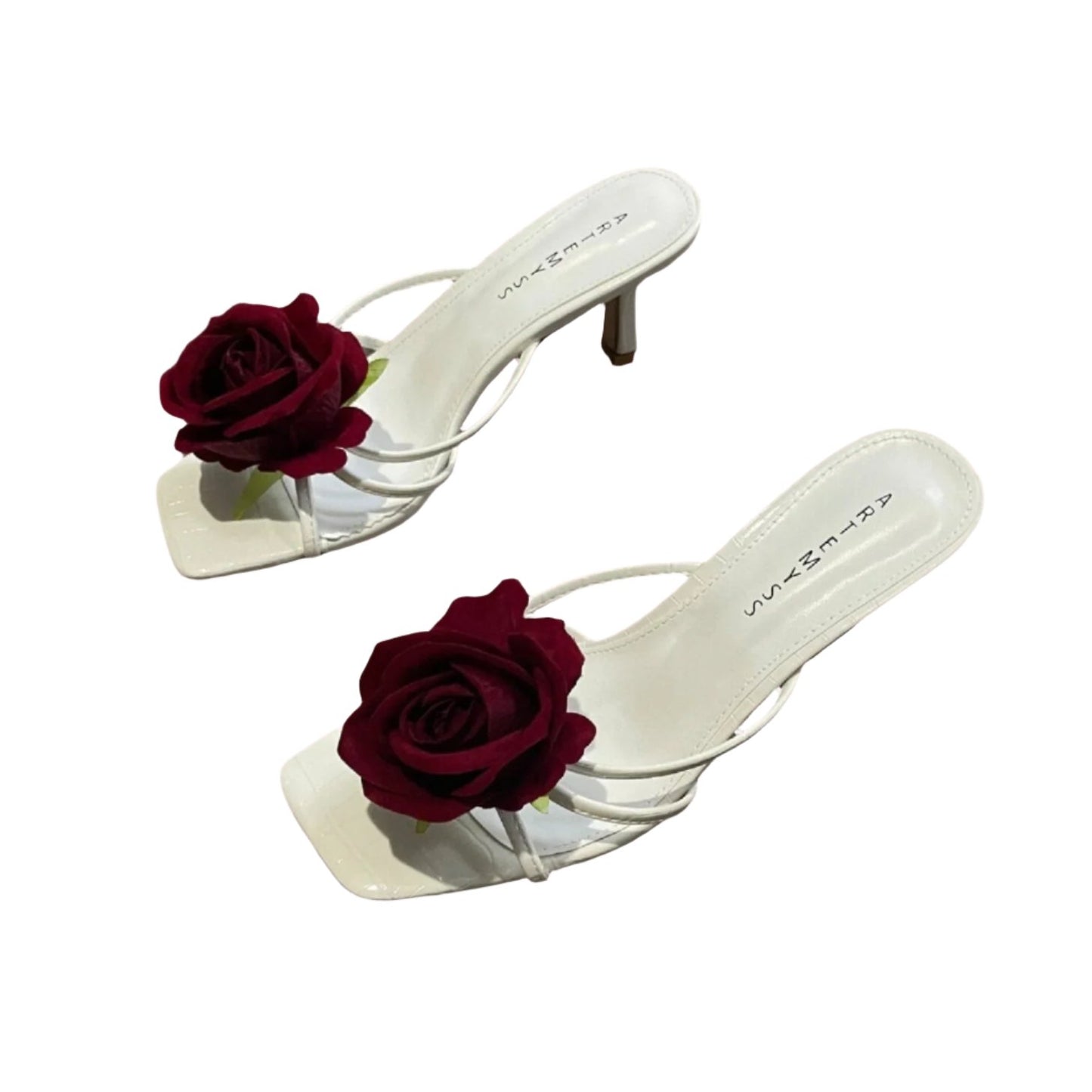 Marcia Red Rose White Sandal