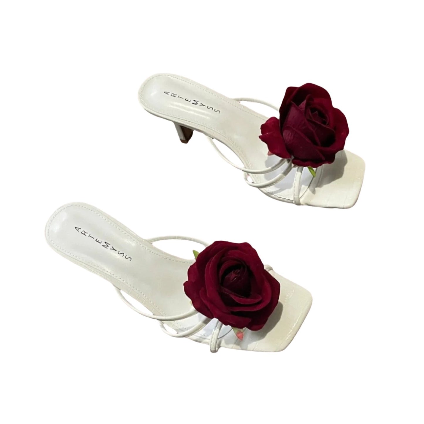 Marcia Red Rose White Sandal