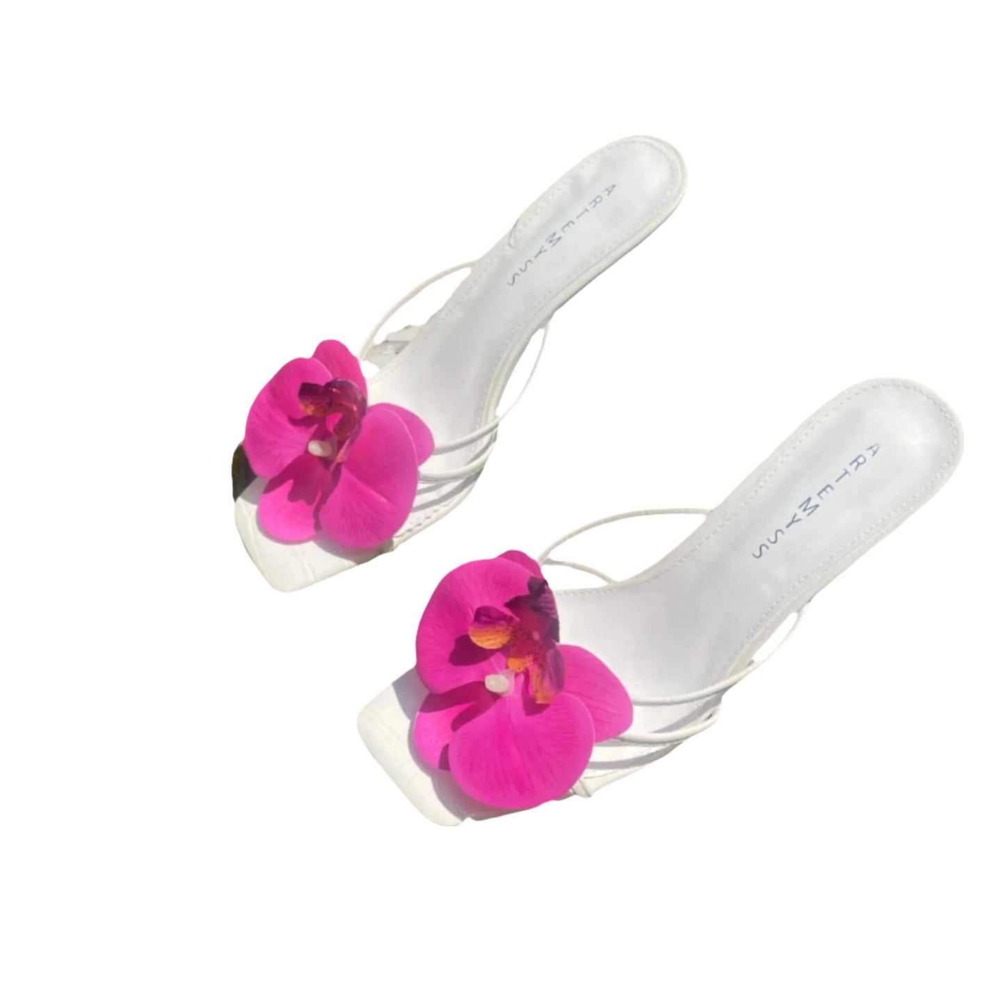 Aria Fuscia Pink Orchid Flower White Sandal