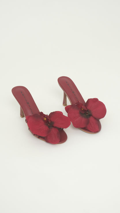 Luci Burgundy Red Orchid Sandal