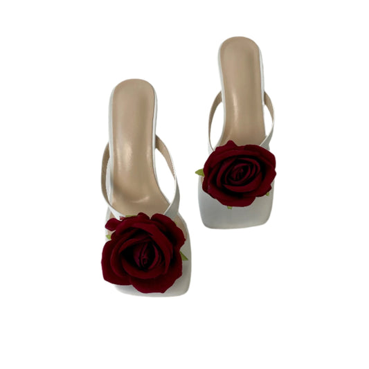 Marcia Red Rose White Thong