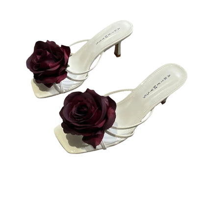 Julia Black Rose White Sandal