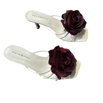 Julia Black Rose White Sandal