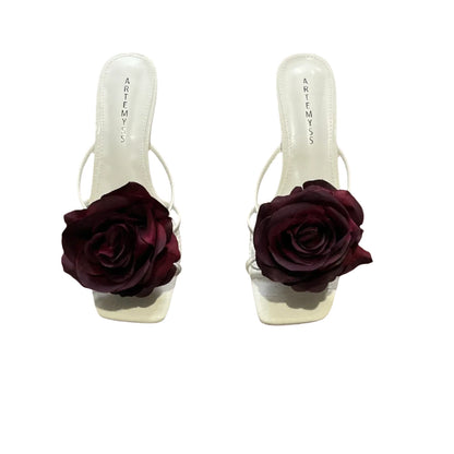 Julia Black Rose White Sandal