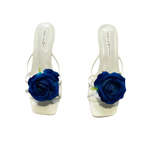 Anastasia Blue Rose White Sandal