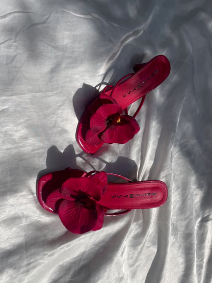 Lucia Burgundy Red Orchid Sandal